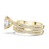 Gold Ring DDLR-300, Round center stone, Yellow Gold, view 3