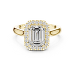 Gold Ring, Emerald center stone, Yellow Gold, view 4