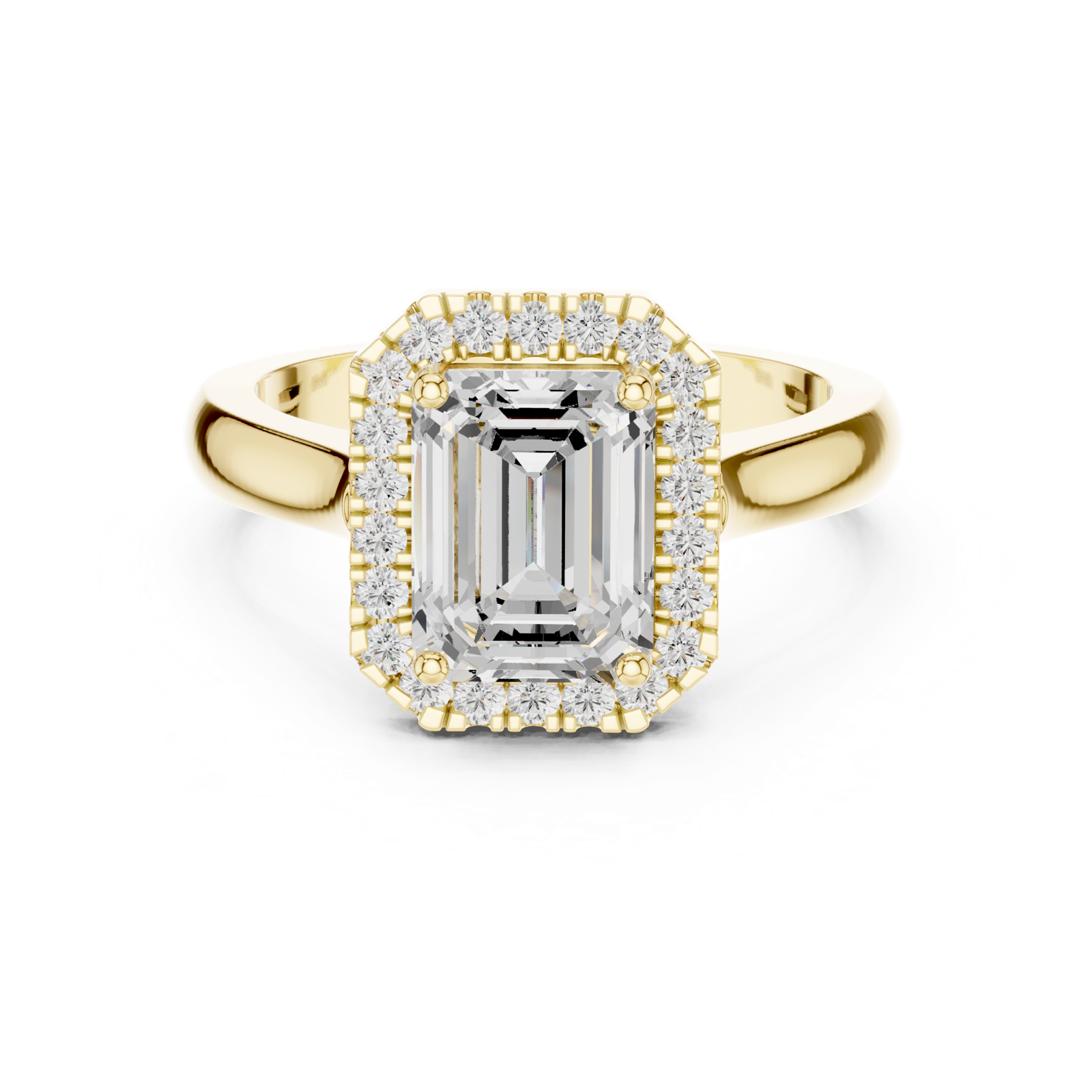 Gold Ring, Emerald center stone, Yellow Gold, view 4