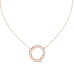 14K Solid Gold Lab Diamond Pendant Necklace, Rose Gold, view 4