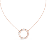 14K Solid Gold Lab Diamond Pendant Necklace, Rose Gold, view 4