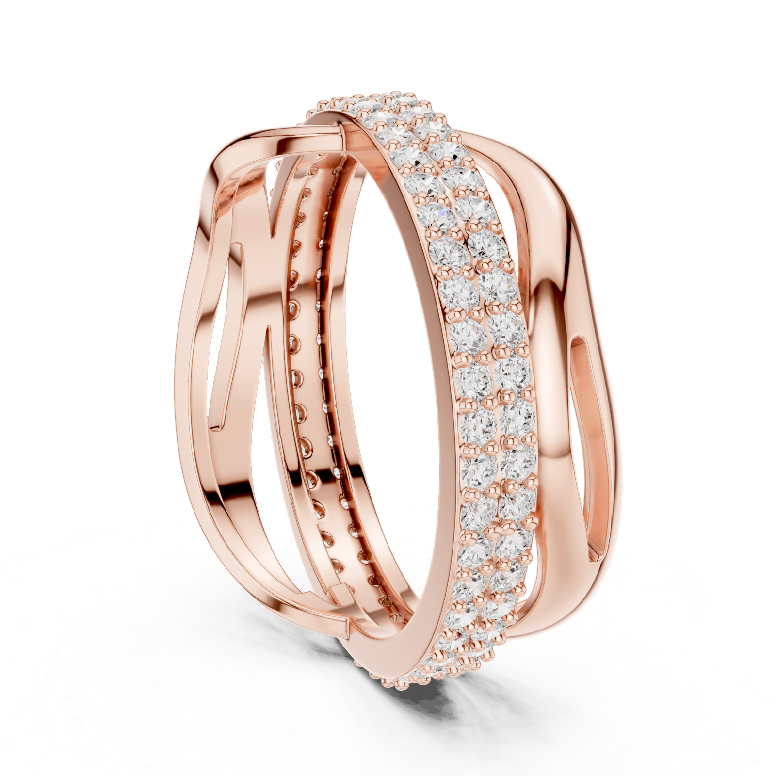 Gold Ring R23, Rose Gold, view 1