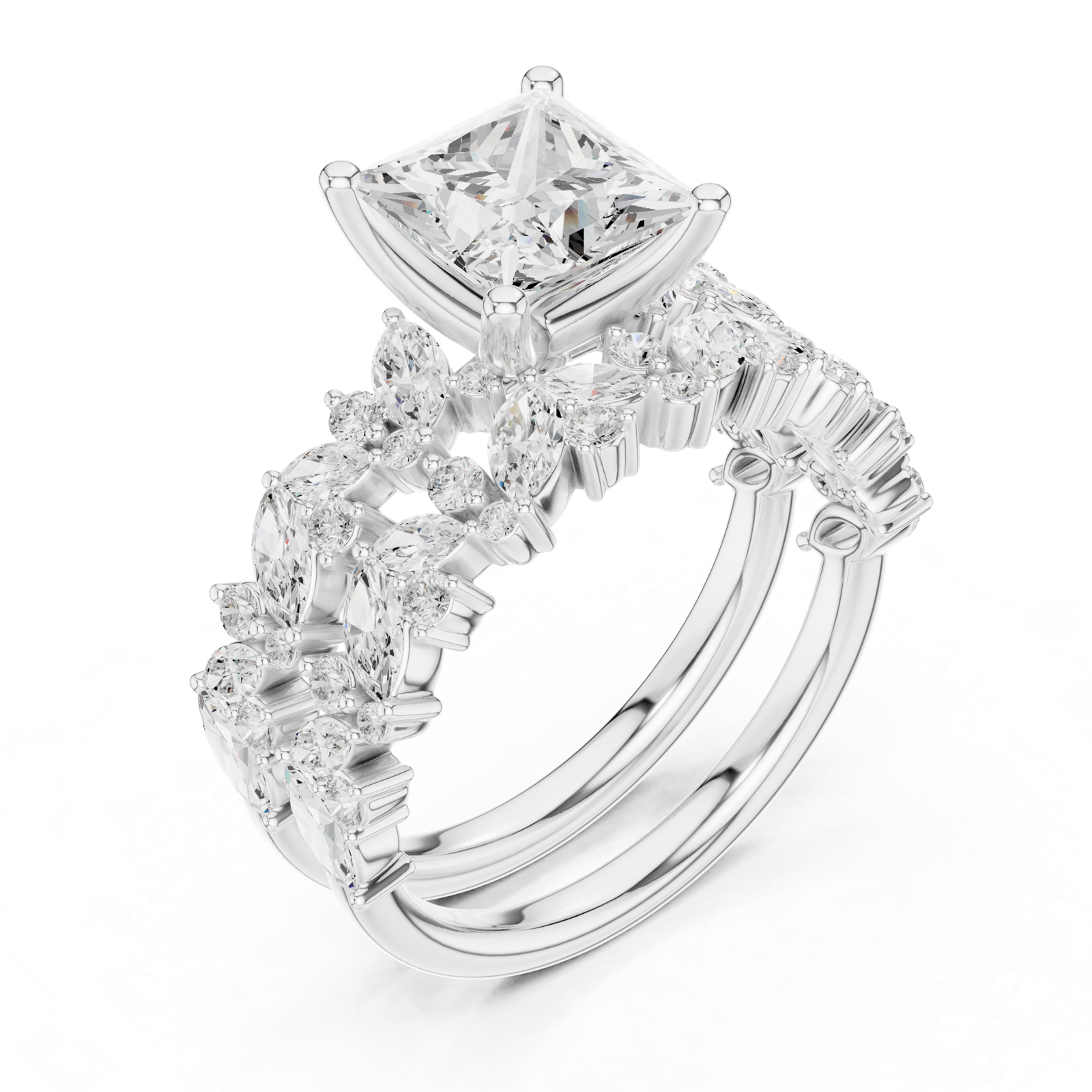 Gold Ring DDLR-945, White Gold, view 2