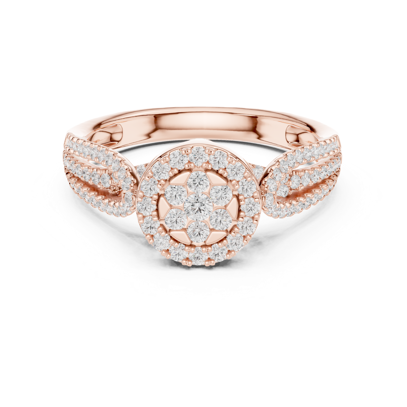 Gold Ring DDLR-755, Rose Gold, view 4