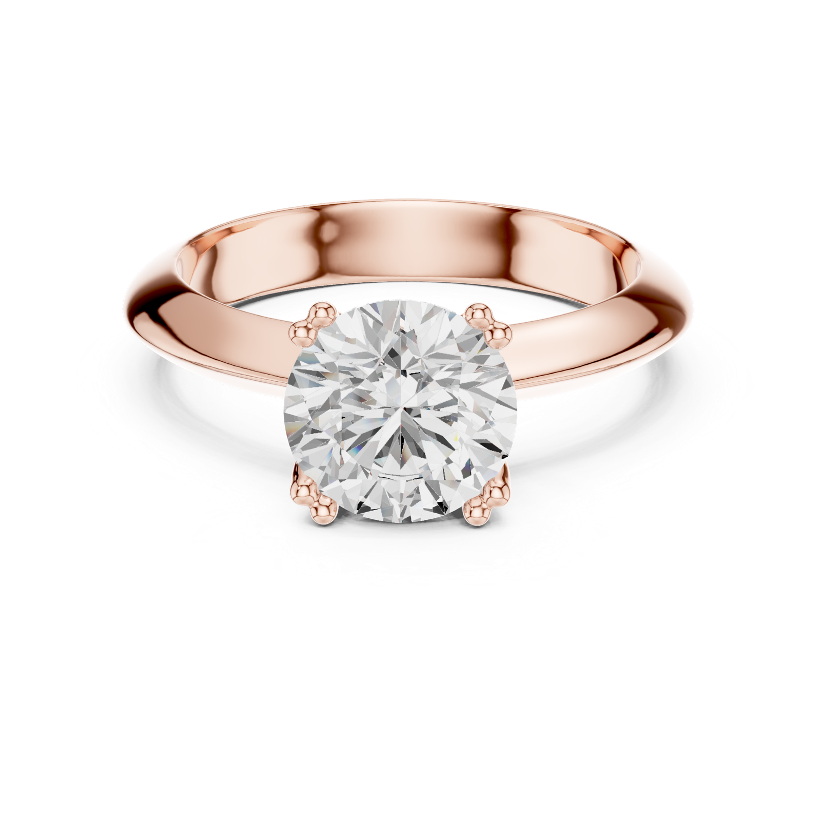 Gold Jewelry L36-8, Round center stone, Rose Gold, view 4