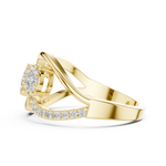 14K Solid Gold Lab Diamond Infinity Cluster Ring, Yellow Gold, view 3