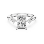 Gold Ring DDLR-164, Radiant center stone, White Gold, view 4