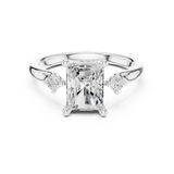 Gold Ring DDLR-164, Radiant center stone, White Gold, view 4