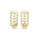 14K Solid Gold Lab Diamond Cluster Earrings, Yellow Gold