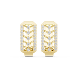 14K Solid Gold Lab Diamond Cluster Earrings, Yellow Gold