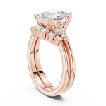 Gold Ring DDLR-440, Pear center stone, Rose Gold, view 1