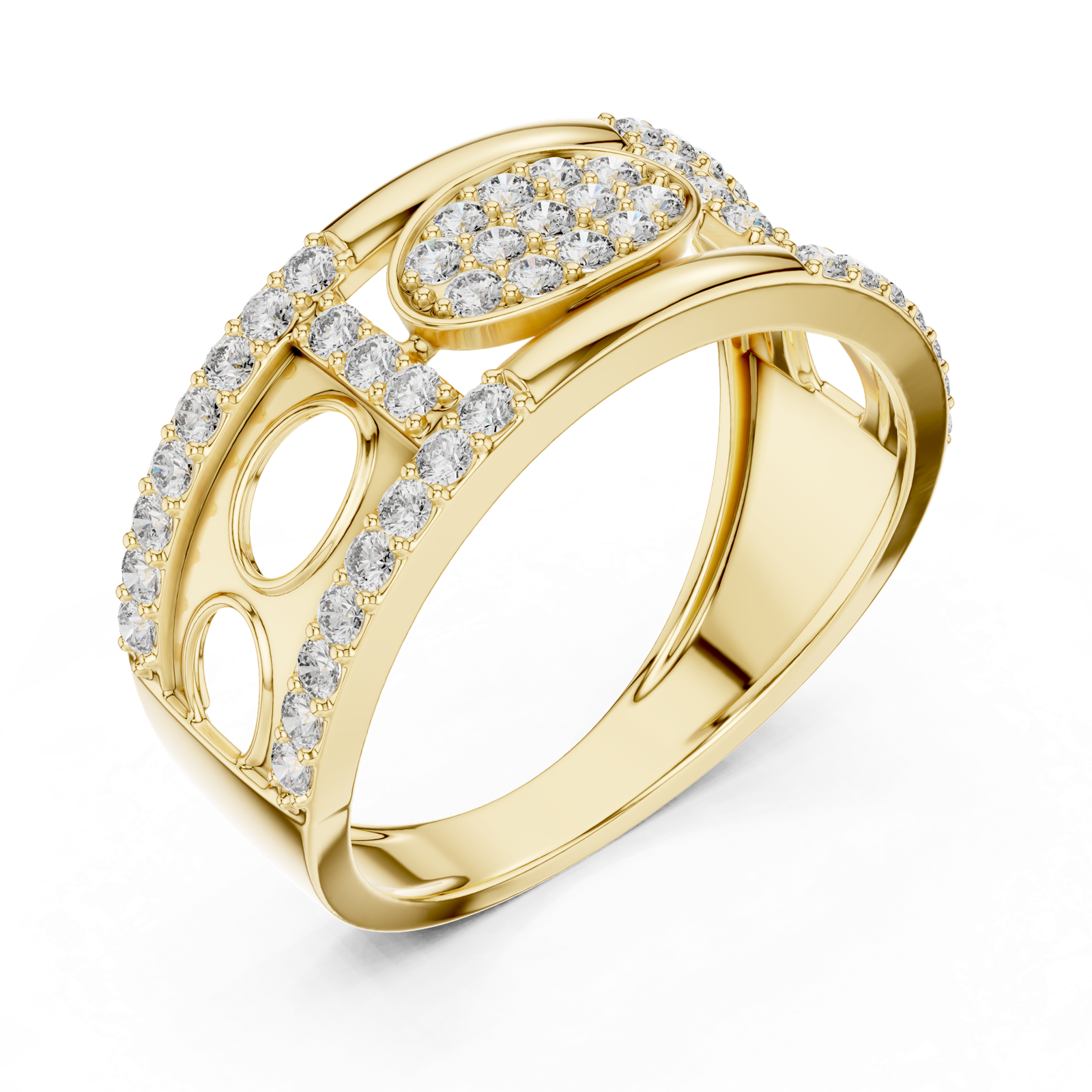 Gold Ring LR-01 (13), Yellow Gold, view 2