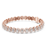 14K Solid Gold Lab Diamond Bracelet, Rose Gold, view 1