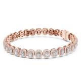14K Solid Gold Lab Diamond Bracelet, Rose Gold, view 1