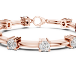 14K Solid Gold Lab Diamond Bracelet, Rose Gold, view 4