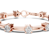 14K Solid Gold Lab Diamond Bracelet, Rose Gold, view 4