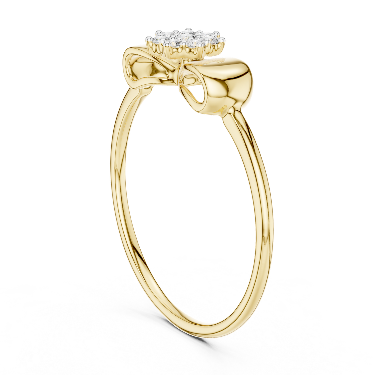 14K Solid Gold Lab Diamond Cluster Ring, Yellow Gold, view 1