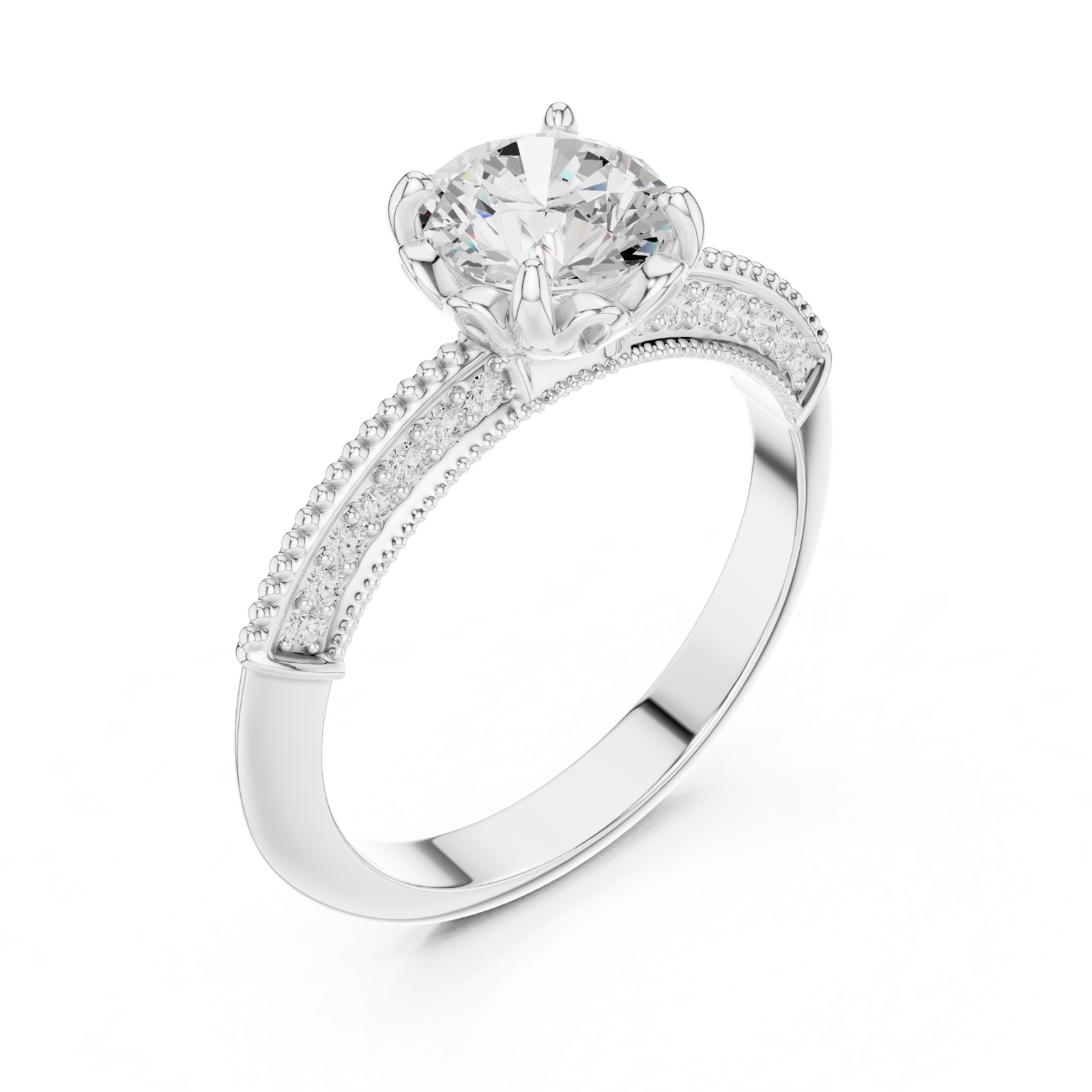 Gold Ring DDLR-685, White Gold, view 2
