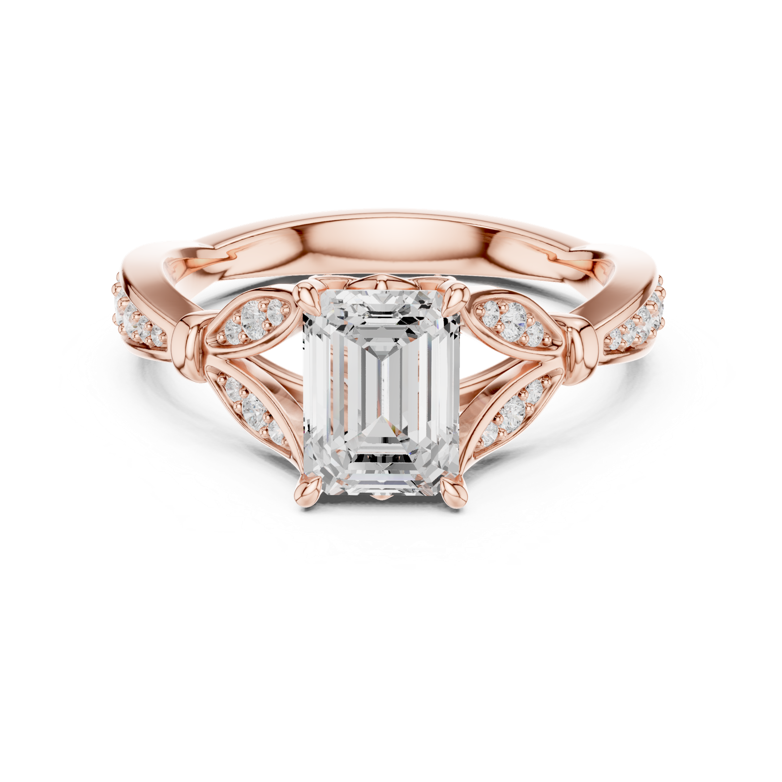 Gold Ring DDLR-257, Rose Gold, view 4