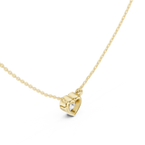 Gold Jewelry, Heart center stone, Yellow Gold, view 2