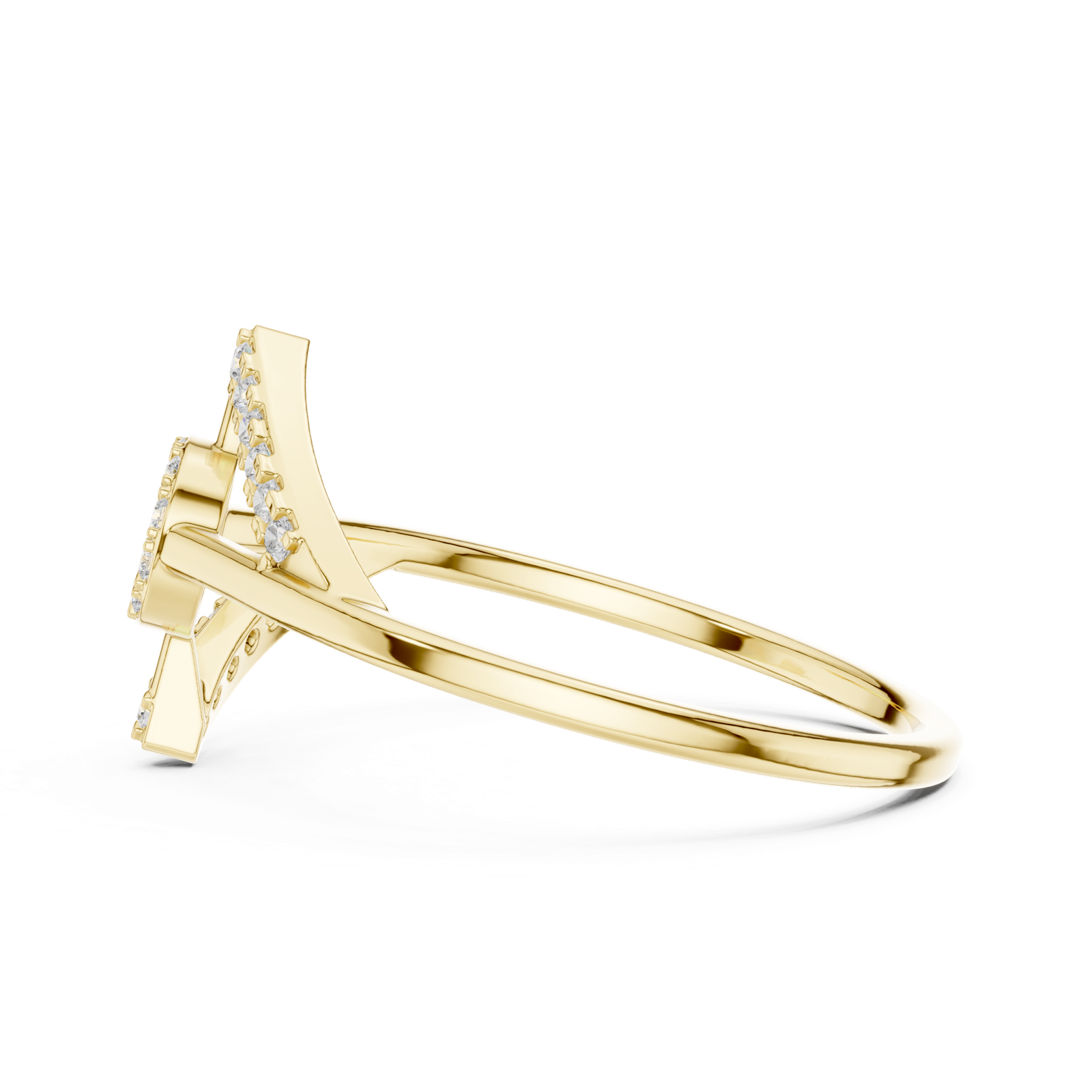 Gold Ring HLR-202, Yellow Gold, view 3
