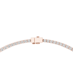 14K Solid Gold Lab Diamond Tennis Necklace, Rose Gold, view 4