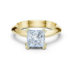Gold Jewelry L36-8, Princess center stone, Yellow Gold