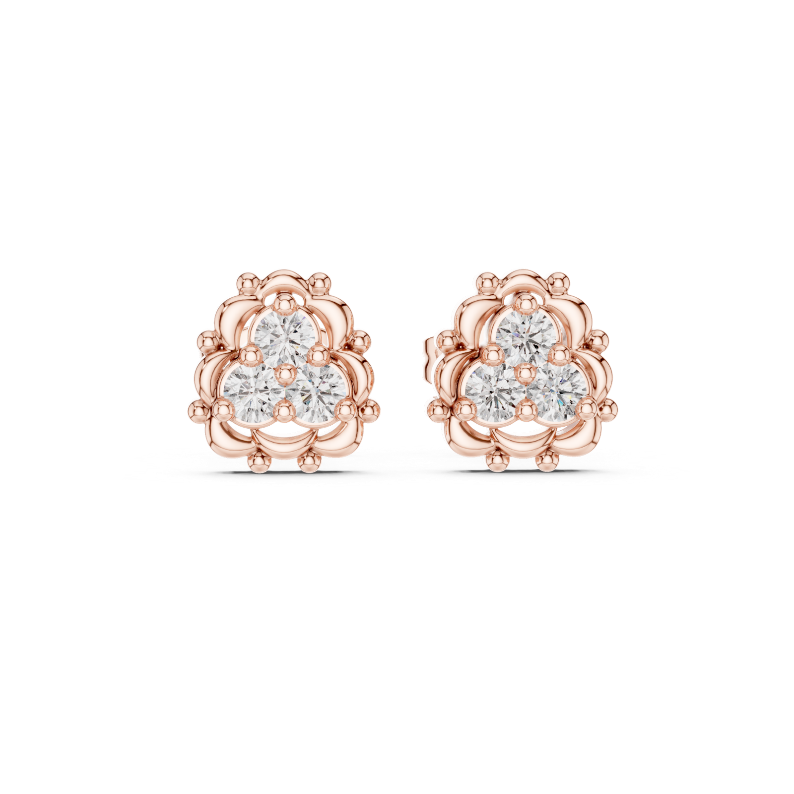 Gold Earrings 9-10040E, Rose Gold