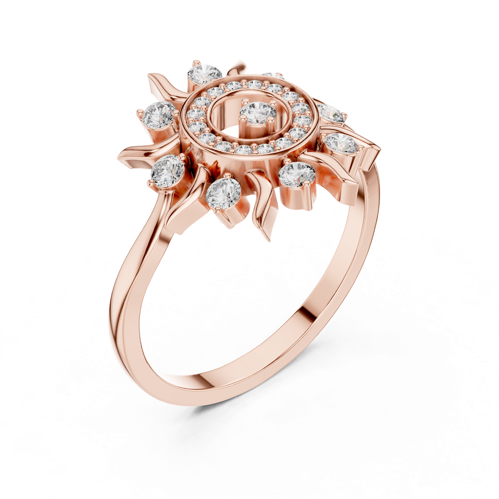Gold Ring DR-6294, Rose Gold, view 2