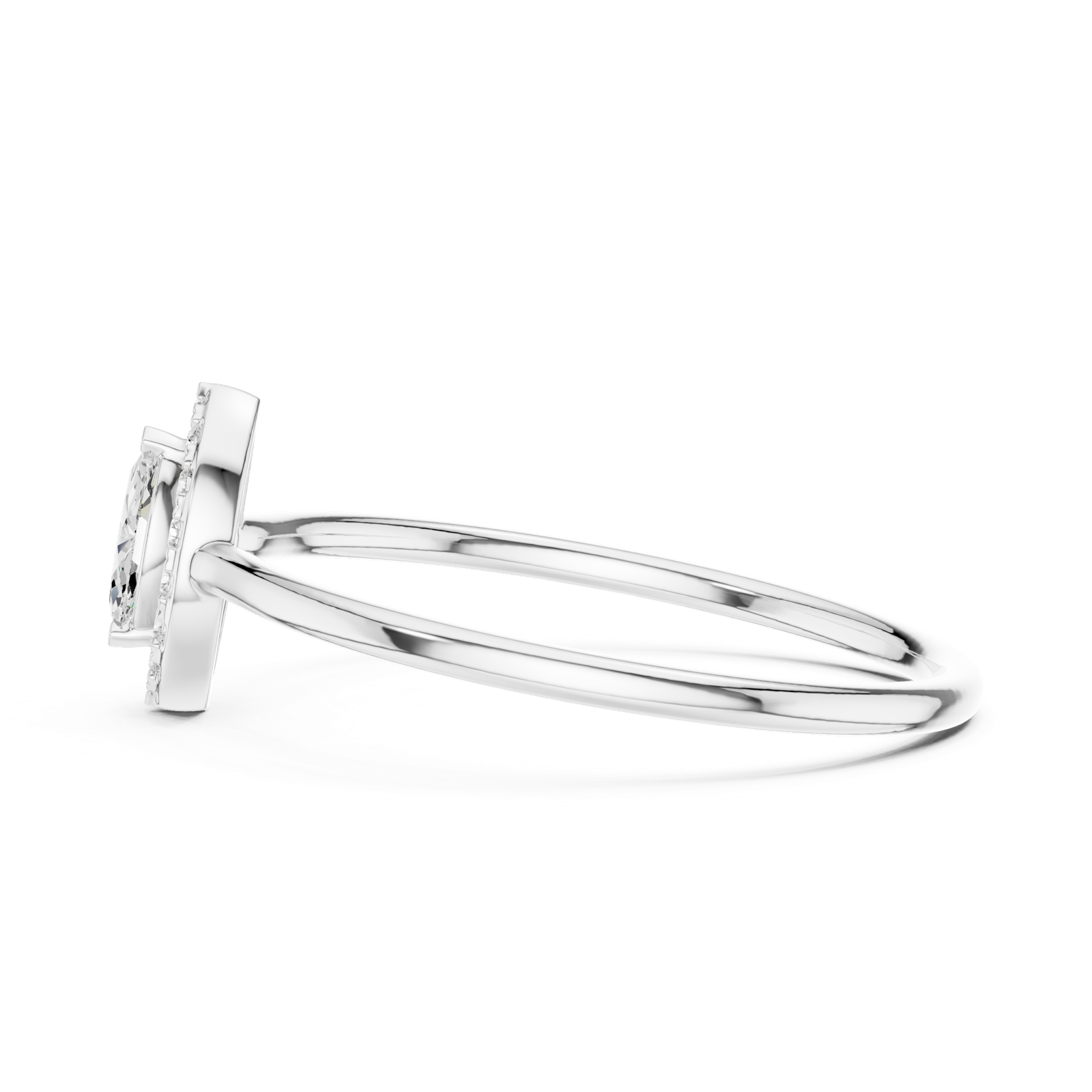 Gold Ring HLR-205, White Gold, view 3