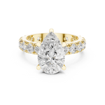 Gold Jewelry L35-63, Pear center stone, Yellow Gold, view 4