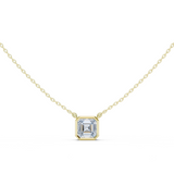 Gold Jewelry, Asscher center stone, Yellow Gold