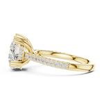 Gold Ring DDLR-260, Heart center stone, Yellow Gold, view 3