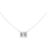 Gold Jewelry DDPO-007, Radiant center stone, White Gold, view 4