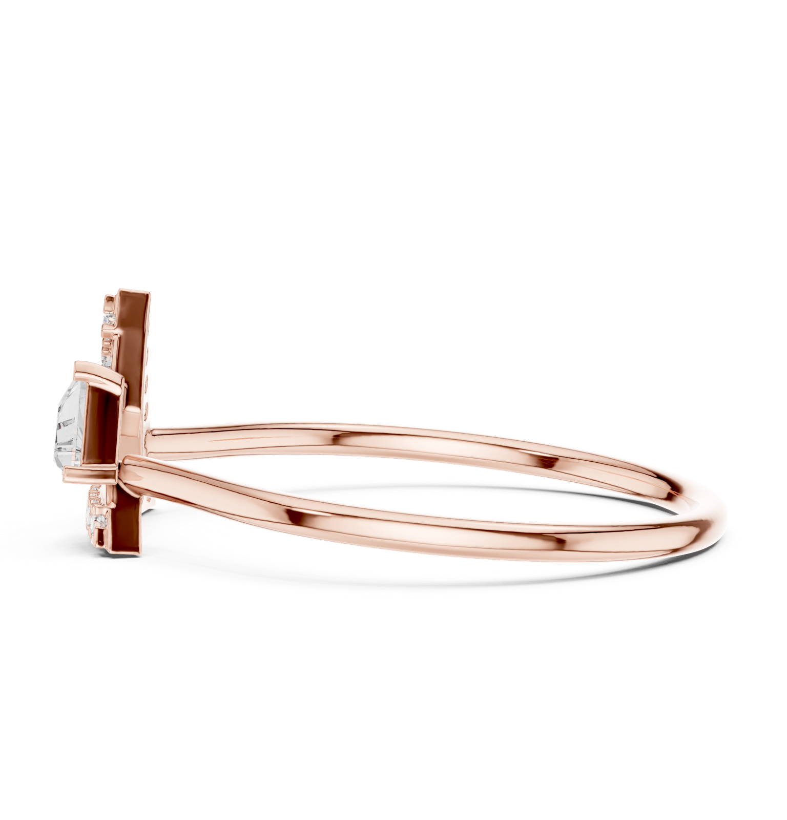 Gold Ring HLR-194, Rose Gold, view 3