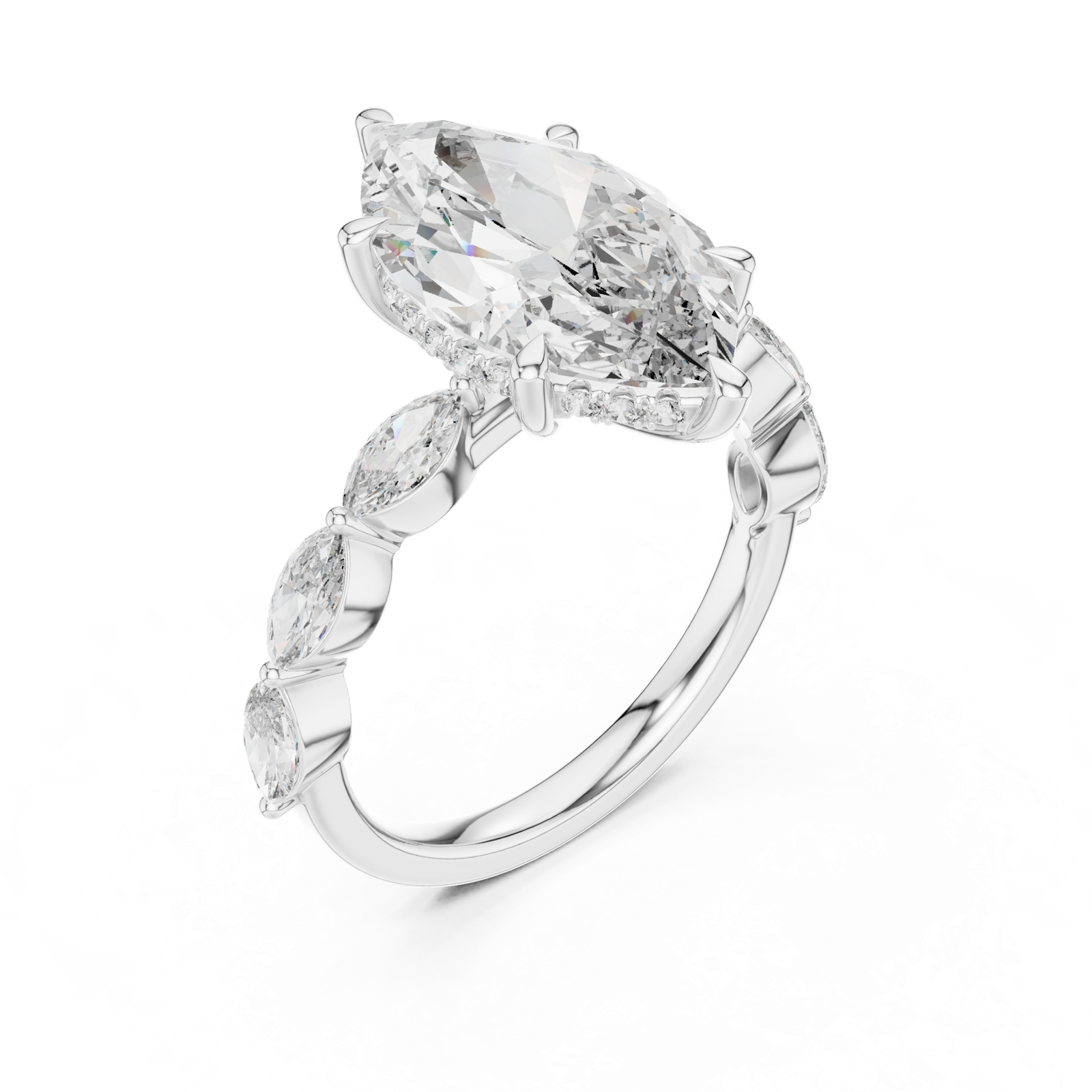 Gold Pendant 9-10013L_05, White Gold, view 2