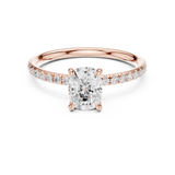 Gold Jewelry, Cushion center stone, Rose Gold, view 4