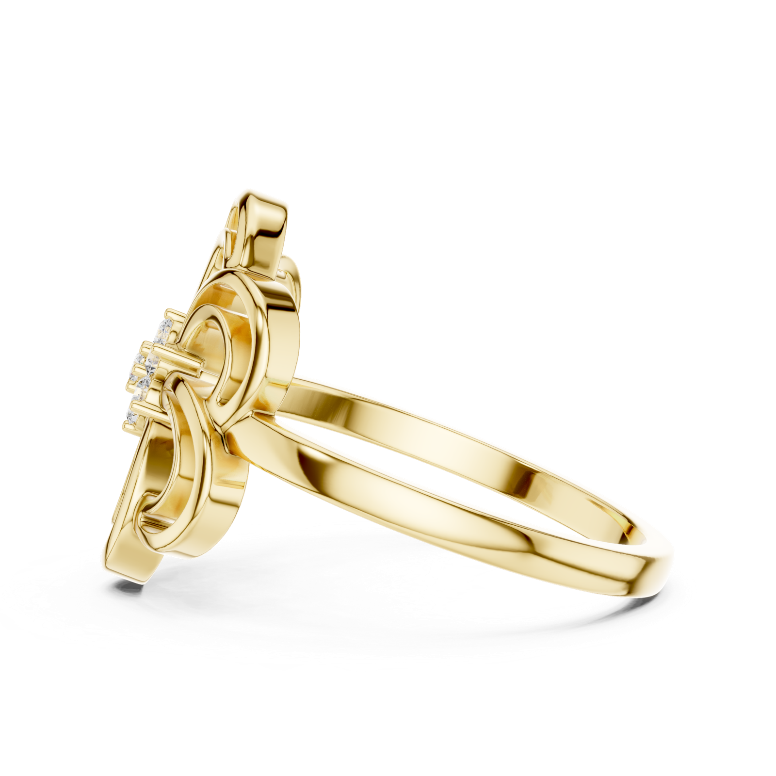 Gold Ring DR-6232, Yellow Gold, view 3