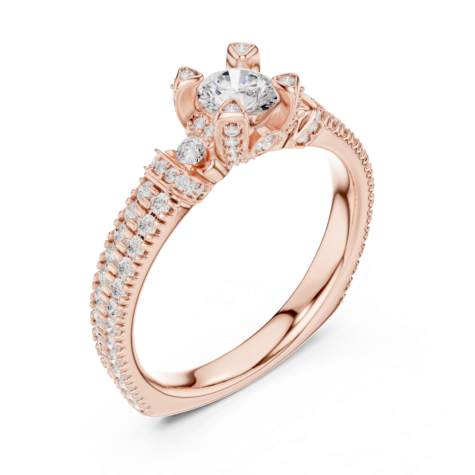 Gold Ring LR-0296, Rose Gold, view 2
