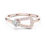 Gold Ring HLR-195, Rose Gold, view 4