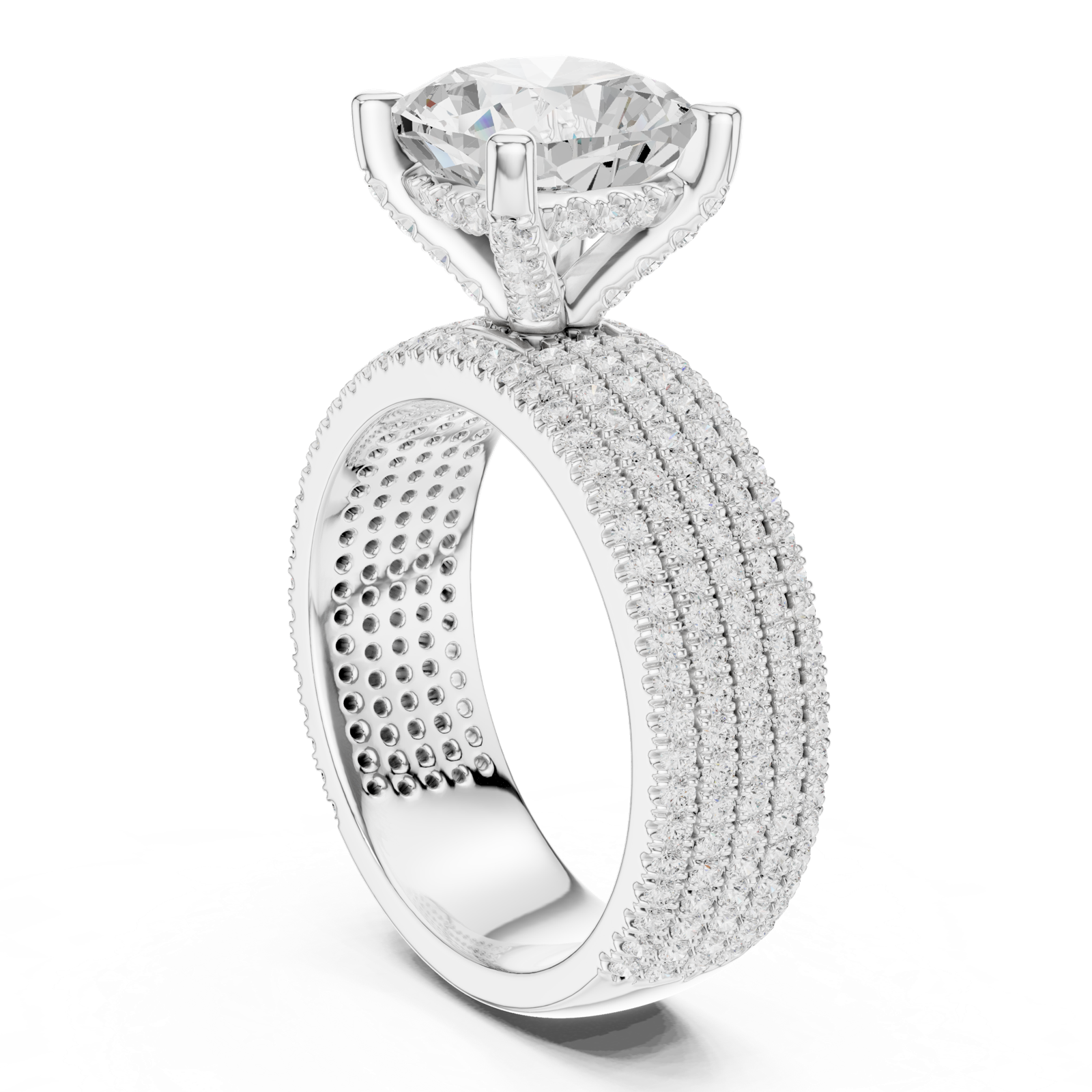 Gold Ring DDLR-1022, White Gold, view 1