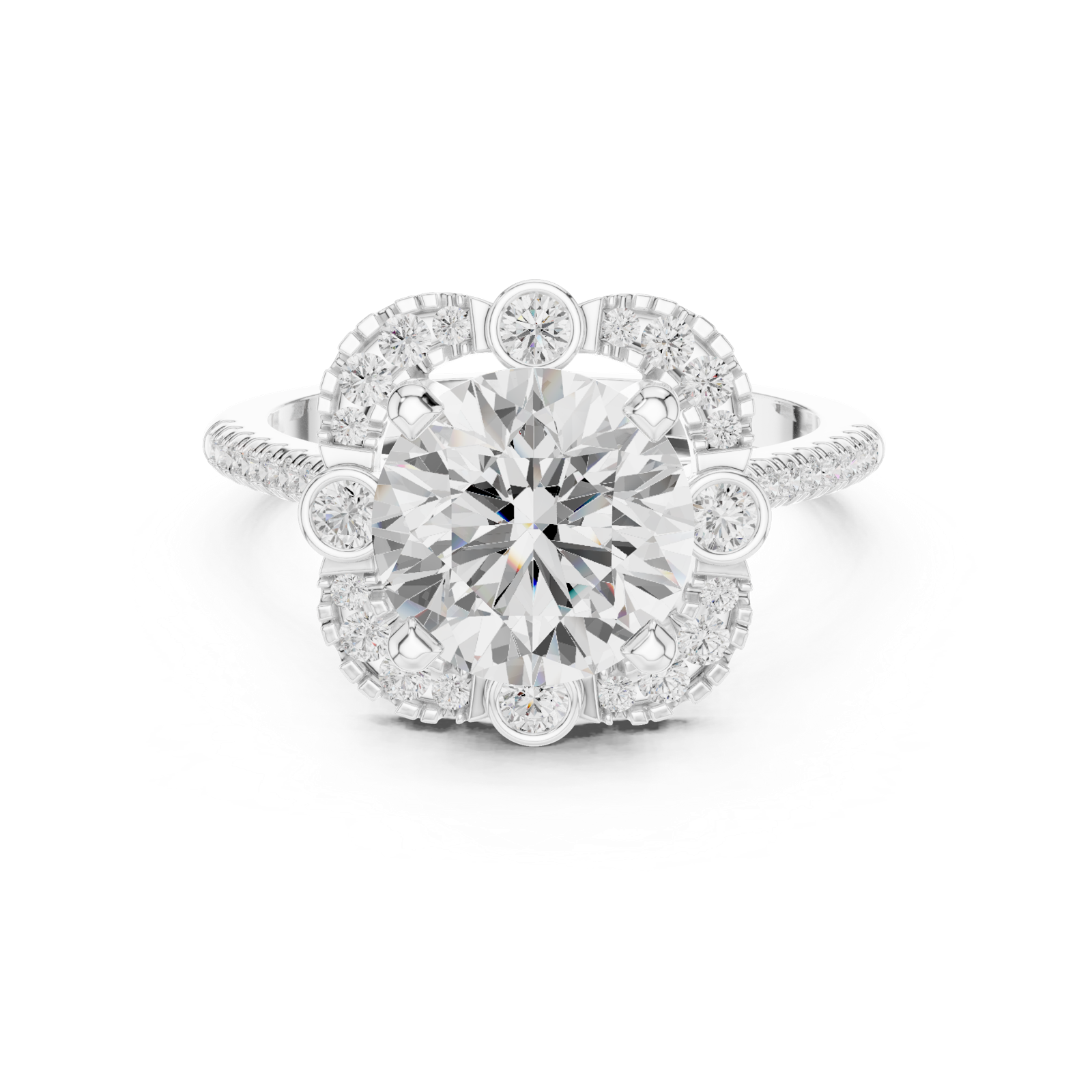 Gold Ring DDLR-331, White Gold, view 4