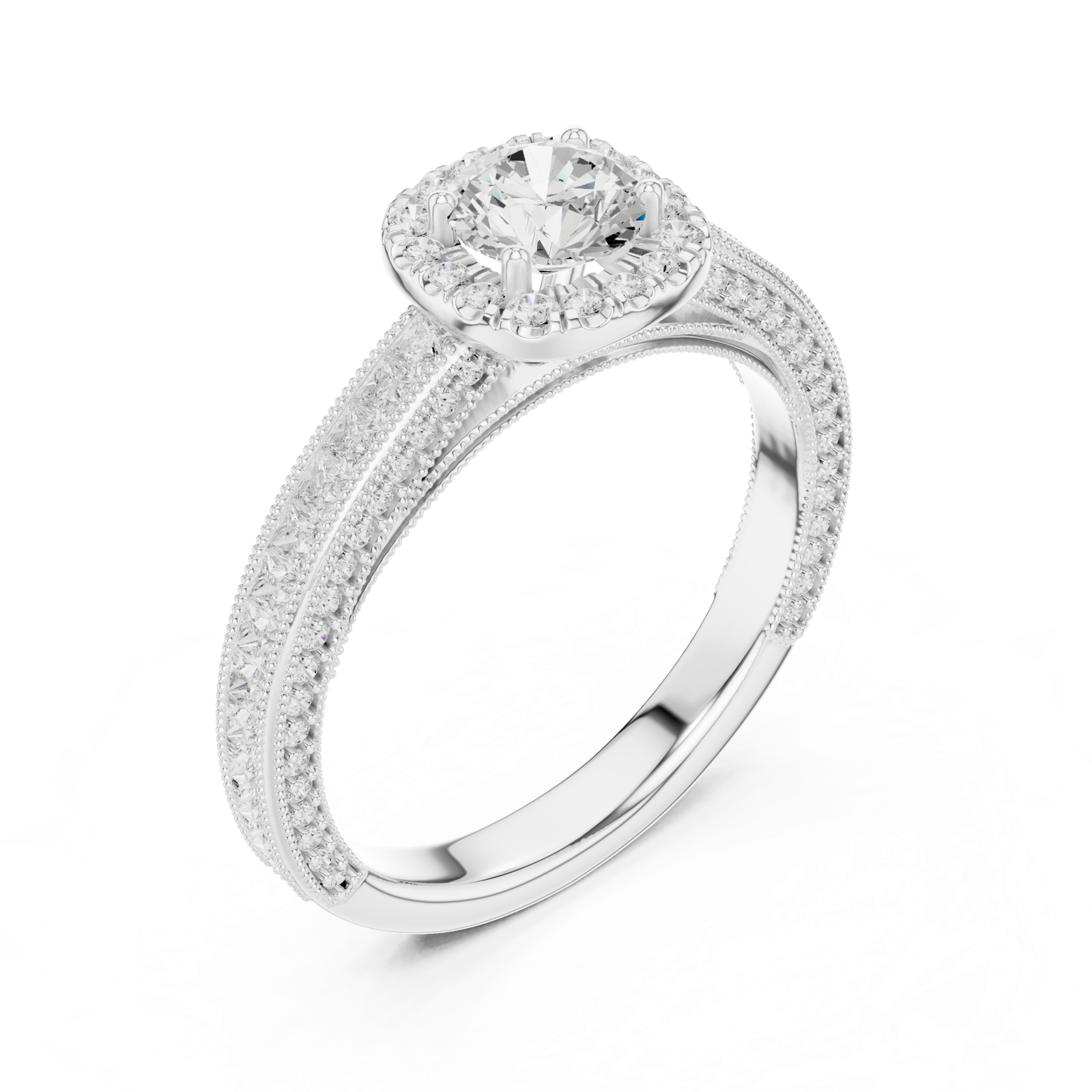 Gold Ring LR-0231, White Gold, view 2