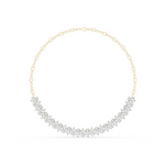 14K Solid Gold Lab Diamond Station Necklace, Yellow Gold