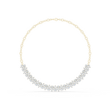 14K Solid Gold Lab Diamond Station Necklace, Yellow Gold