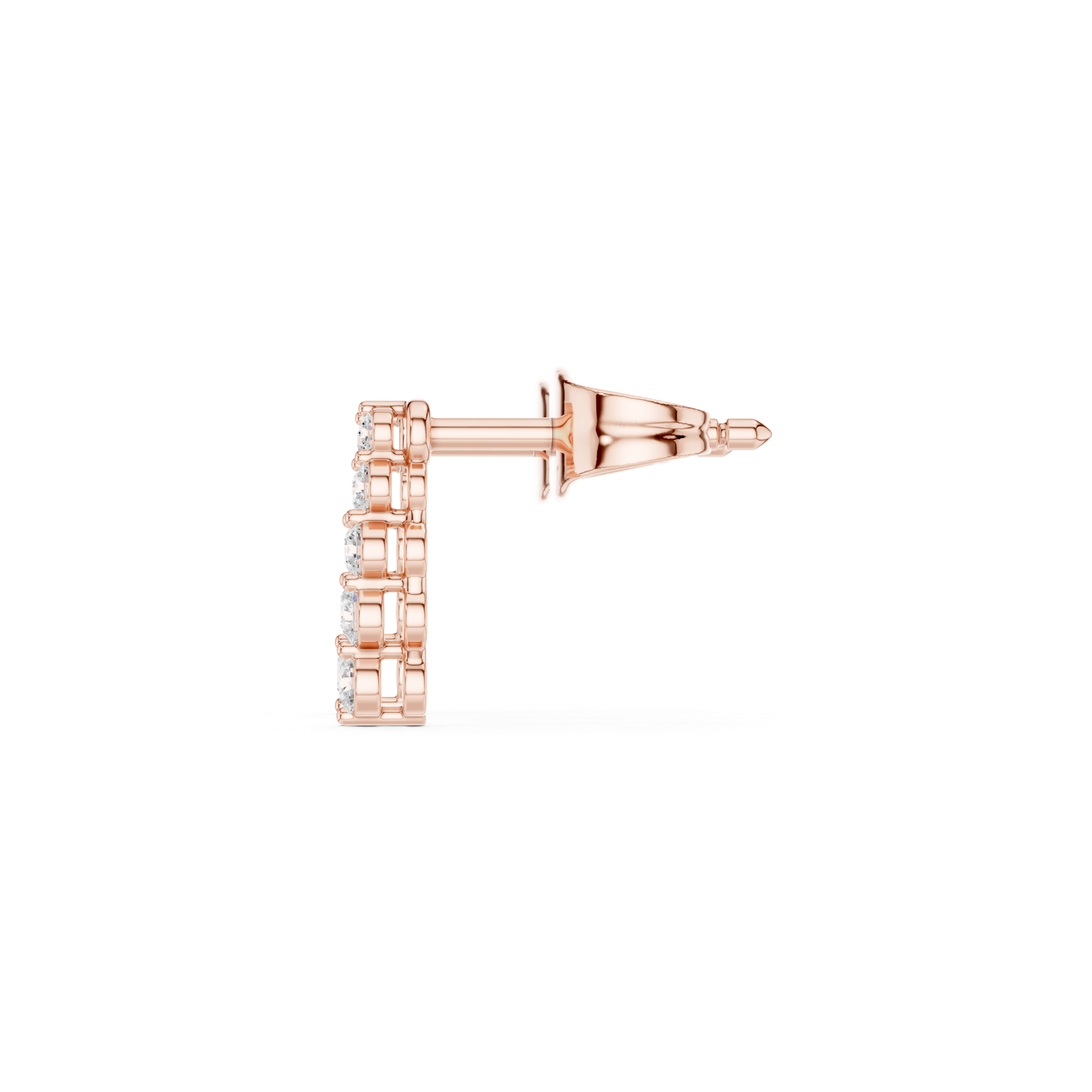Gold Earrings SBER(32), Rose Gold, view 3