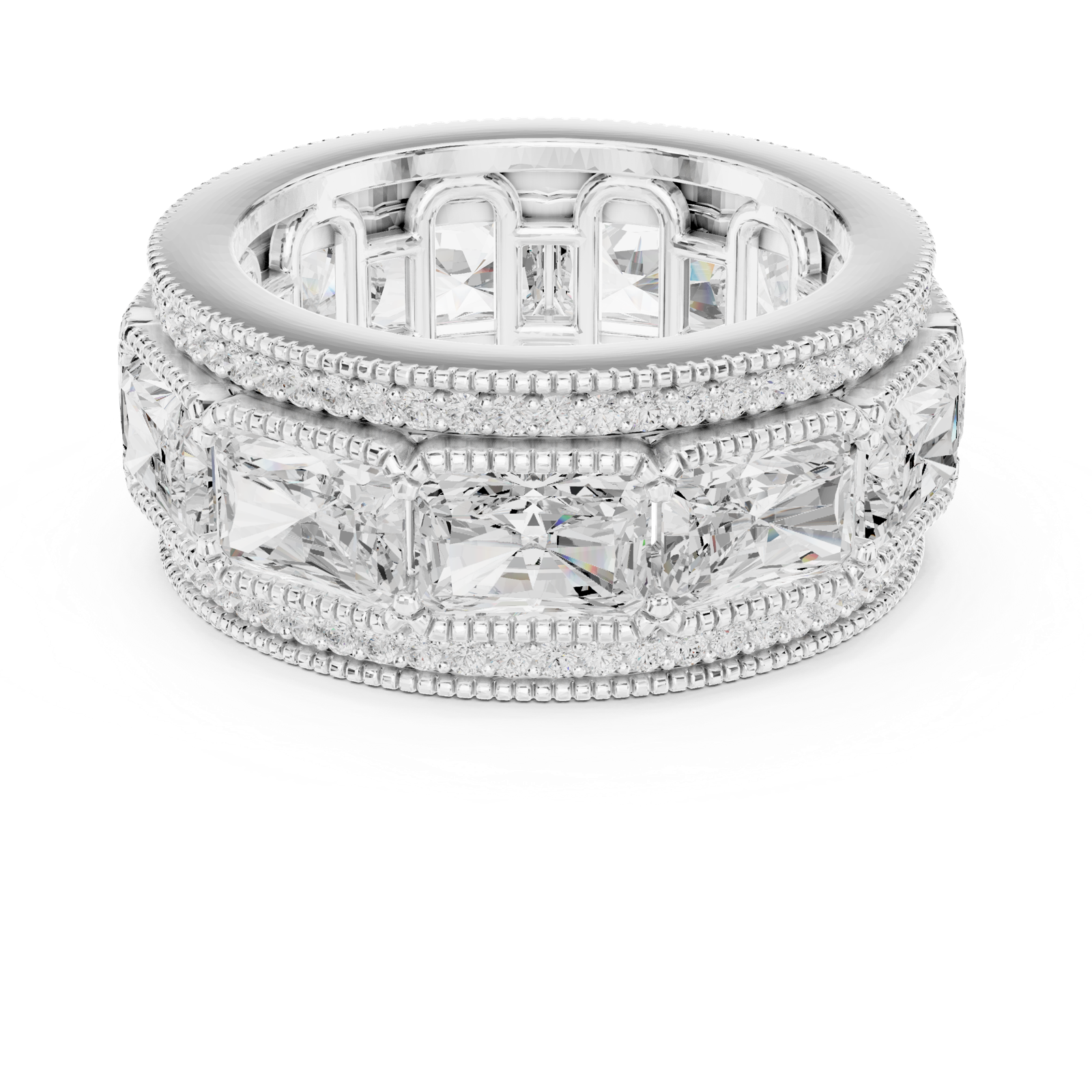 Gold Ring DDLR-308, White Gold, view 4