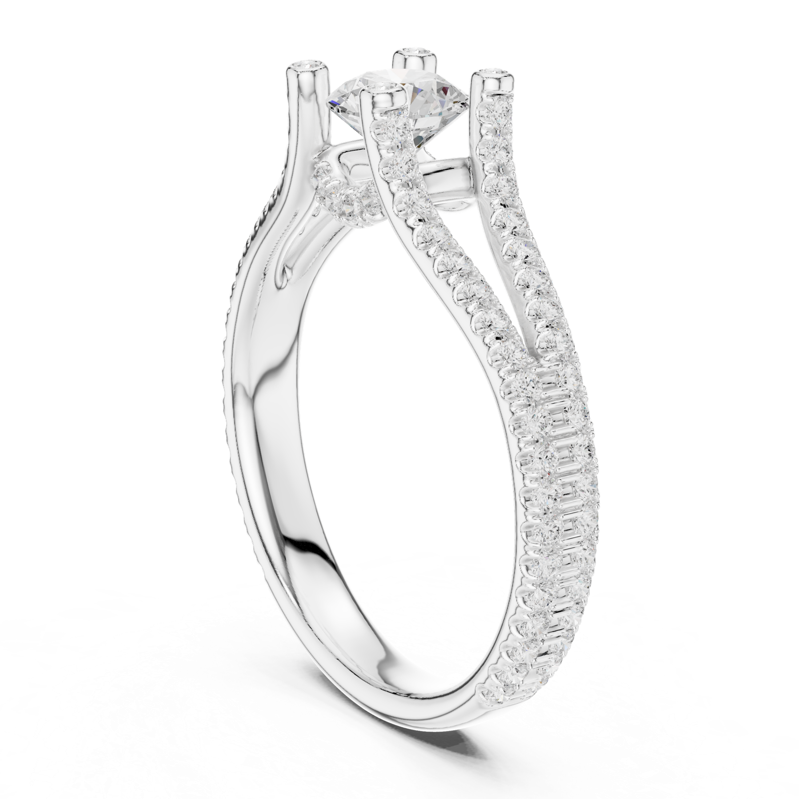 Gold Ring LR-0295, White Gold, view 1
