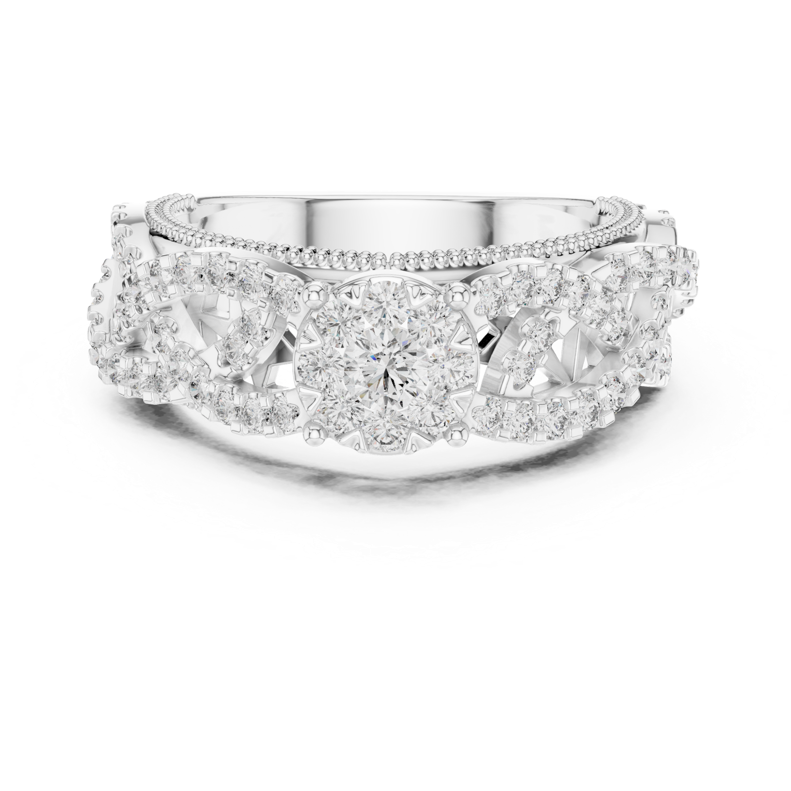 Gold Ring 19-120009L, White Gold, view 4