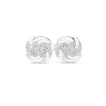 14K Solid Gold Lab Diamond Cluster Earrings, White Gold